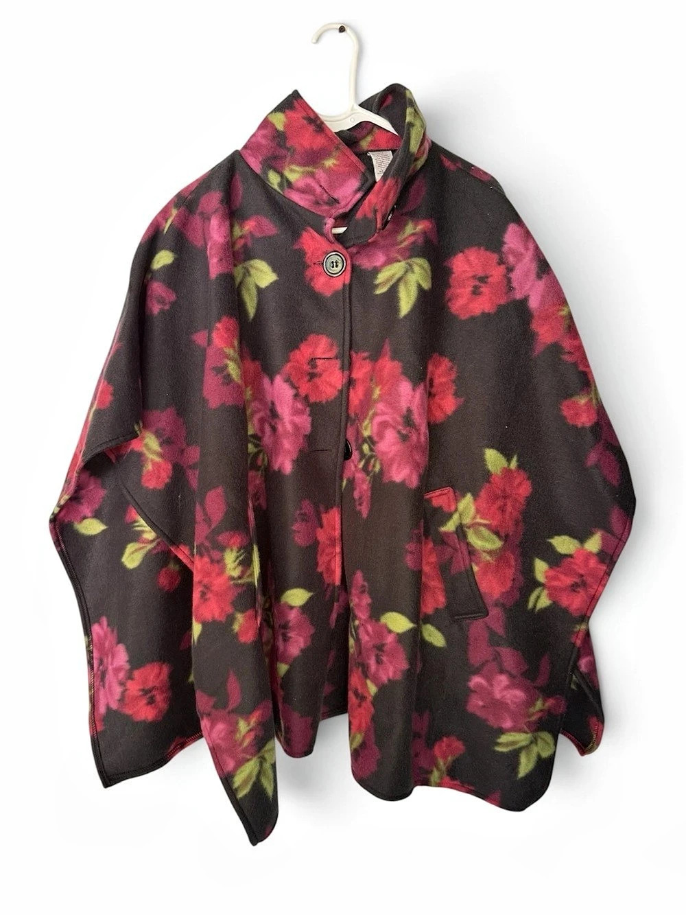 Lemoda Floral Cape in Black & Pink Like New